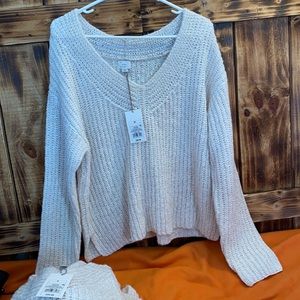 Sweater Medium & Small Cream chic western bohemian retro vintage loose baggy